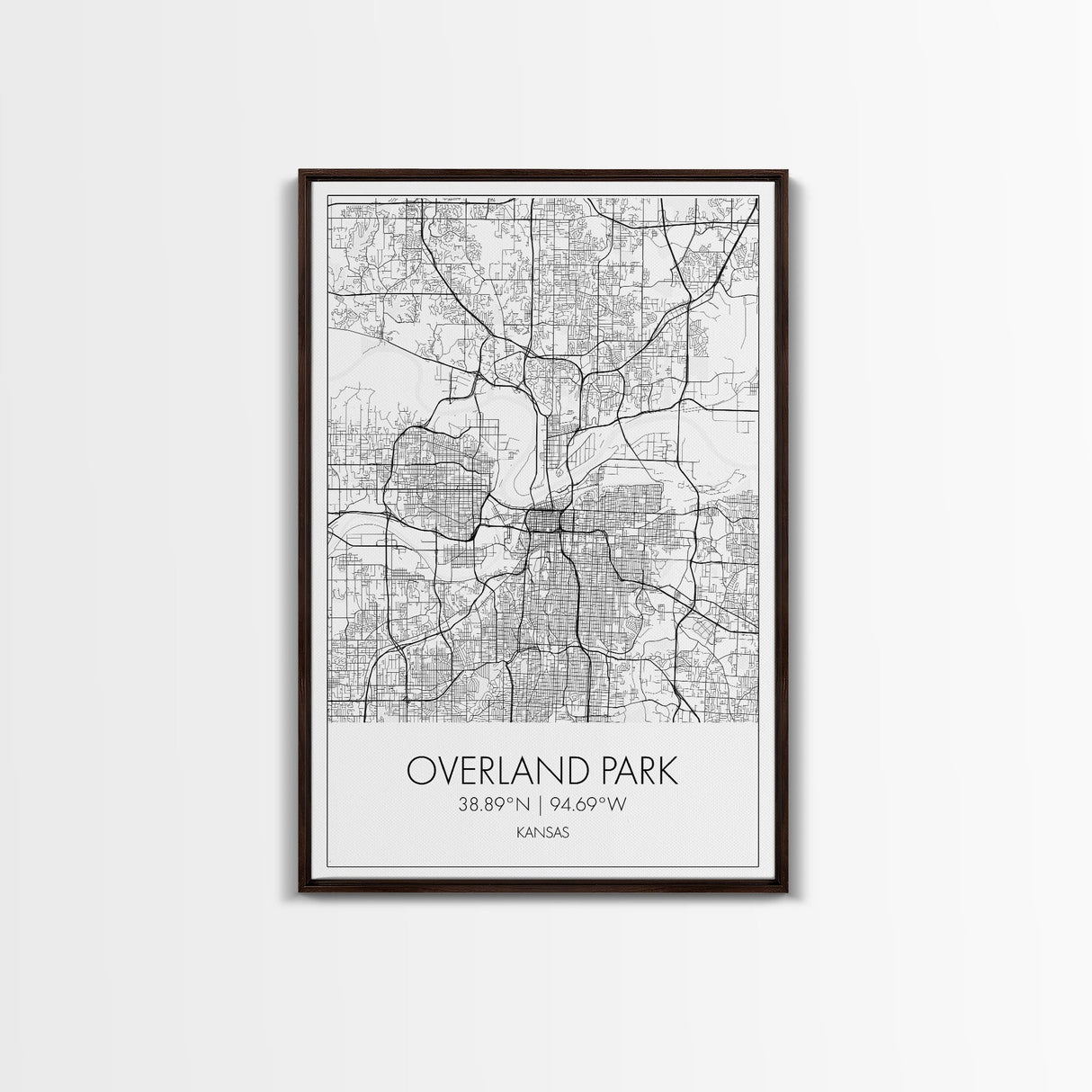 Overland Park Street Map, Kansas Map, City Map Art, Modern Art, Wall Art, Canvas Print, Gift For Her, Bedroom Wall Art, Travel Wall Décor