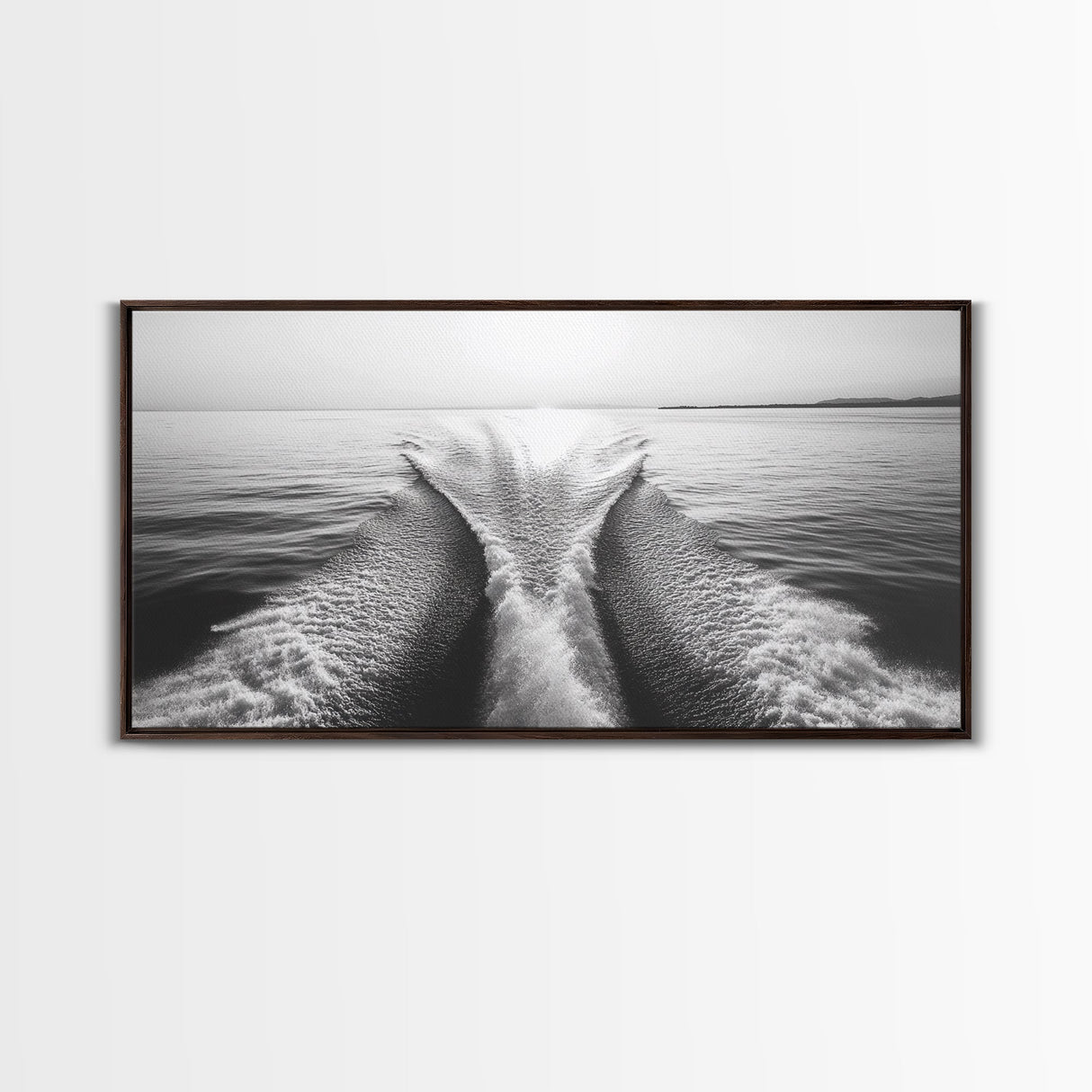 Nautical painting, ocean waves, coastal decor, seascape painting, panoramic art, extra wide art, framed canvas print