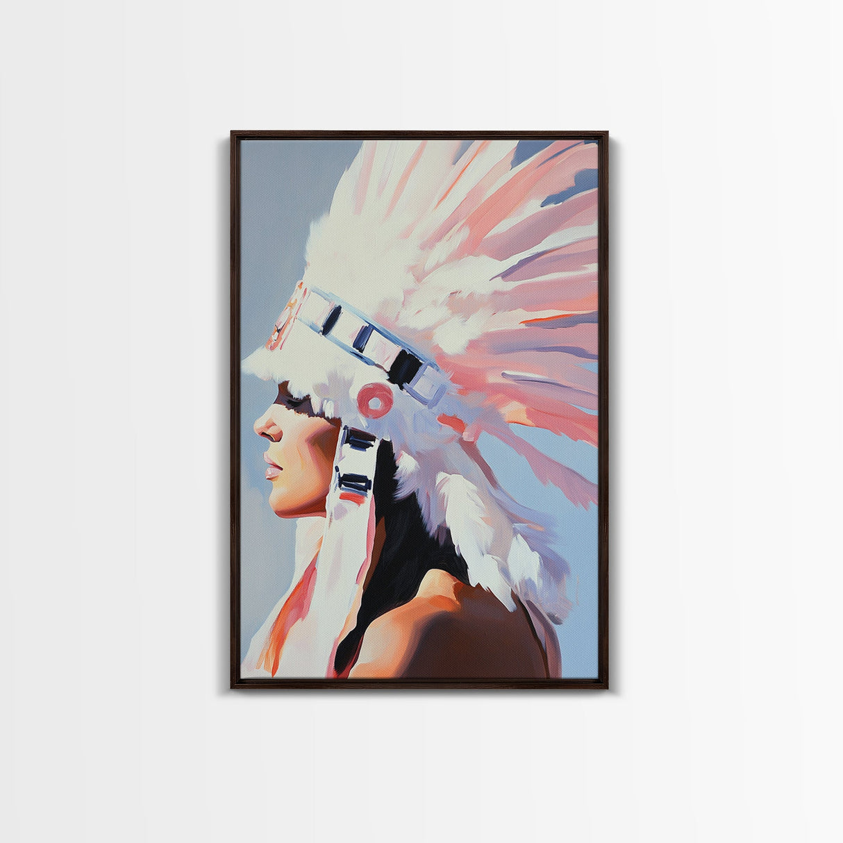 Goddess Art Print, Light Pink Wall Art, Afrocentric Wall Art, Framed Canvas Print, Moody Art, Boho Aesthetic, Bedroom Art, Gift Idea