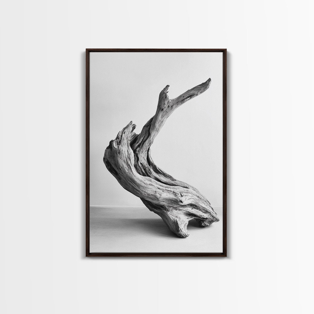 Driftwood Sculpture, wabi sabi art, rustic decor, minimalist art, botanical prints, farmhouse art, framed canvas print, living room art