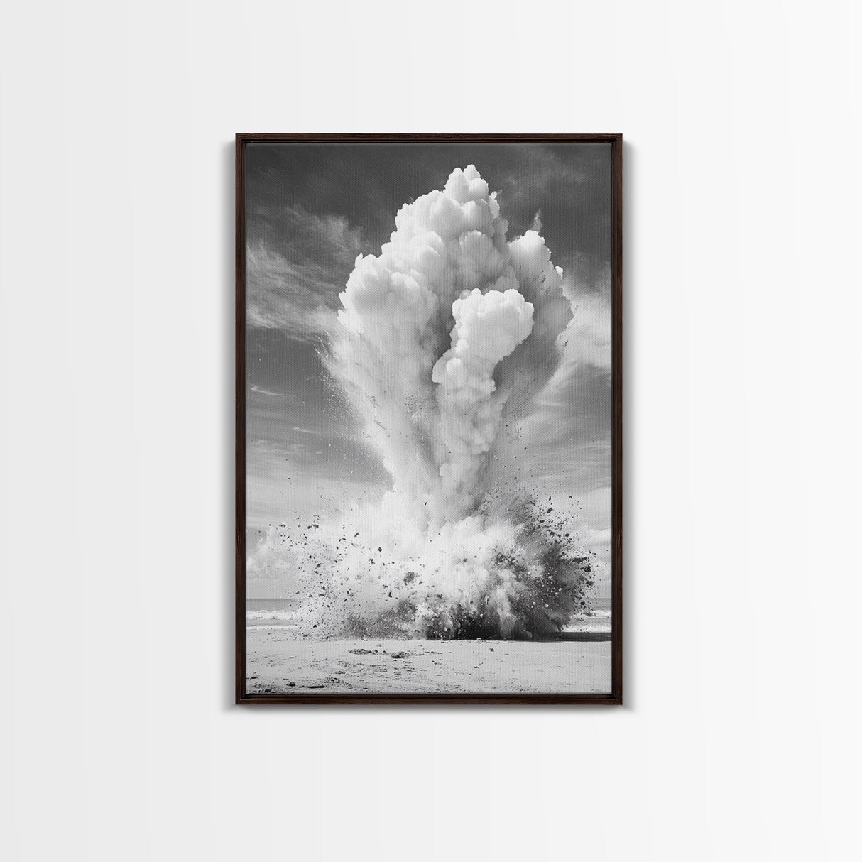 Explosion art, science art, moody art, dark romance painting, wabi sabi art, unique wall art, rustic decor, canvas print, above sofa art