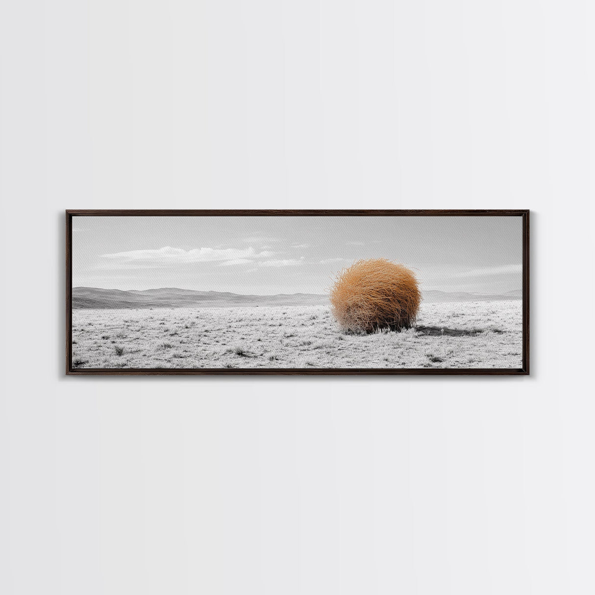 Tumbleweed, Desert Landscape, Southwest Wall Art, Minimalist Art, Extra Wide Art, Panoramic Art, Framed Canvas Print, Wabi Sabi Art