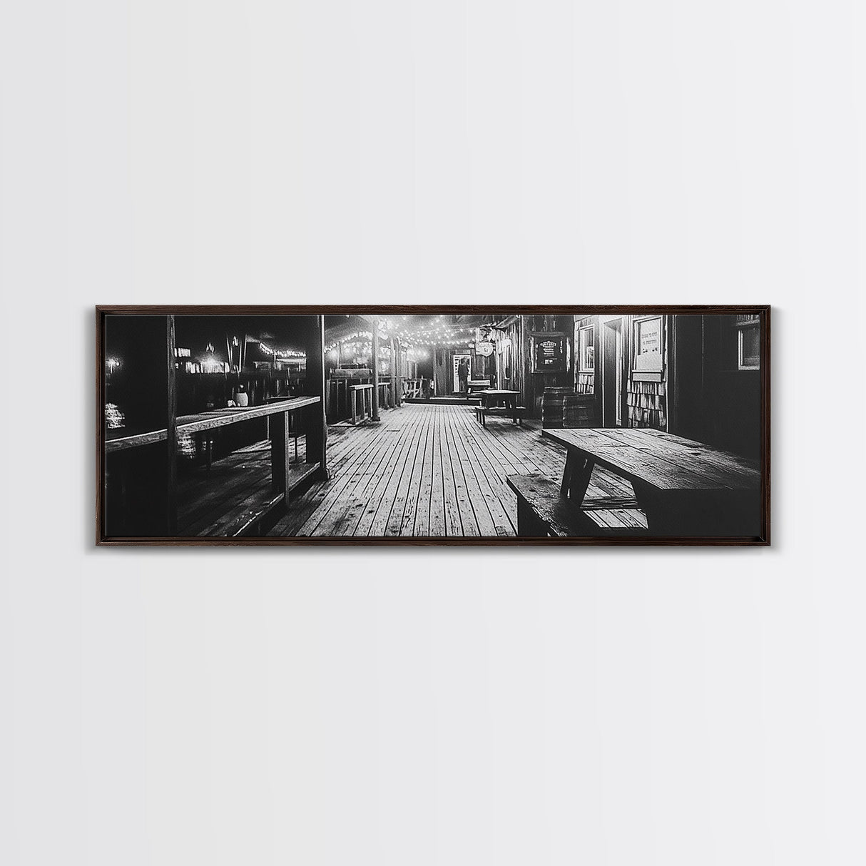 Old Wooden Dock, Moody Art, Canvas Print, Coastal Decor, Rustic Wall Art, Wabi Sabi Art, Extra Wide Art, Nautical Wall Art