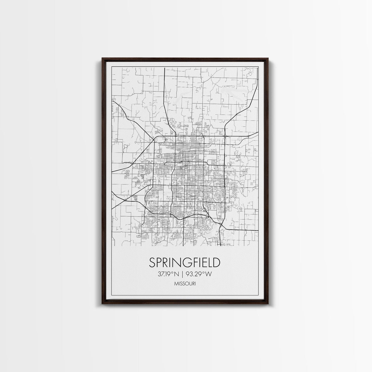 Springfield Street Map, Missouri Map, City Map Print, Modern Wall Art, Wall Art, Canvas Print, Bedroom Wall Décor, Gifts For Couple