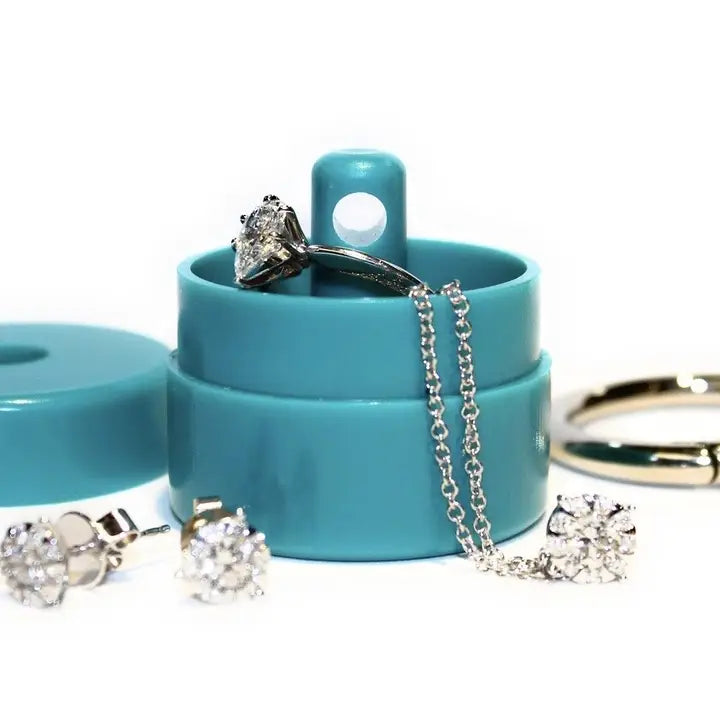 Lion Latch - Solid Colors: Traveling Jewelry Holder Storage, Pill Box Keychain Container. As Seen on Shark Tank.