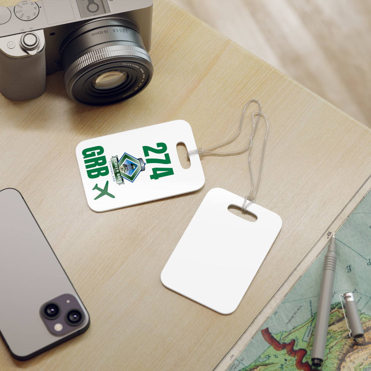 Green Bay Wisconsin, Area Code / Airport Tag for Bags and Luggage - 274 / GRB