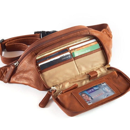 Leather RFID Blocking Organizer Waist Pack