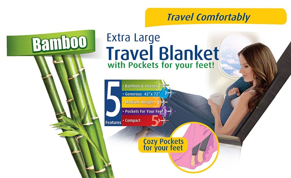 Bamboo Travel Blanket With Bag