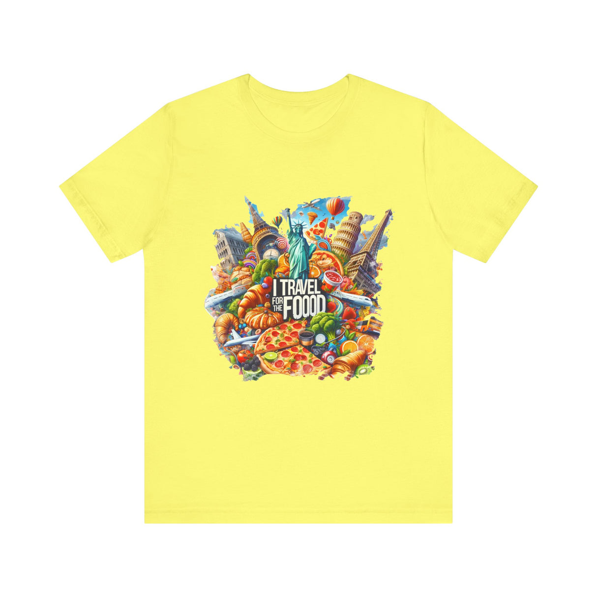 Camiseta "I Travel for The Food" a todo color