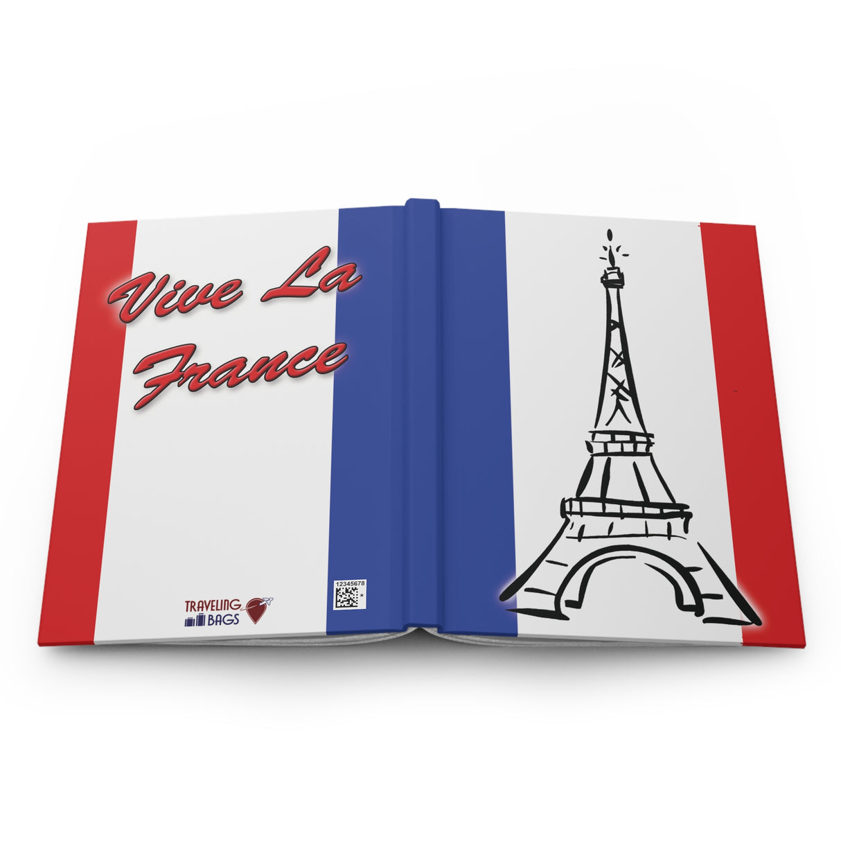 France Themed Hardcover Journal