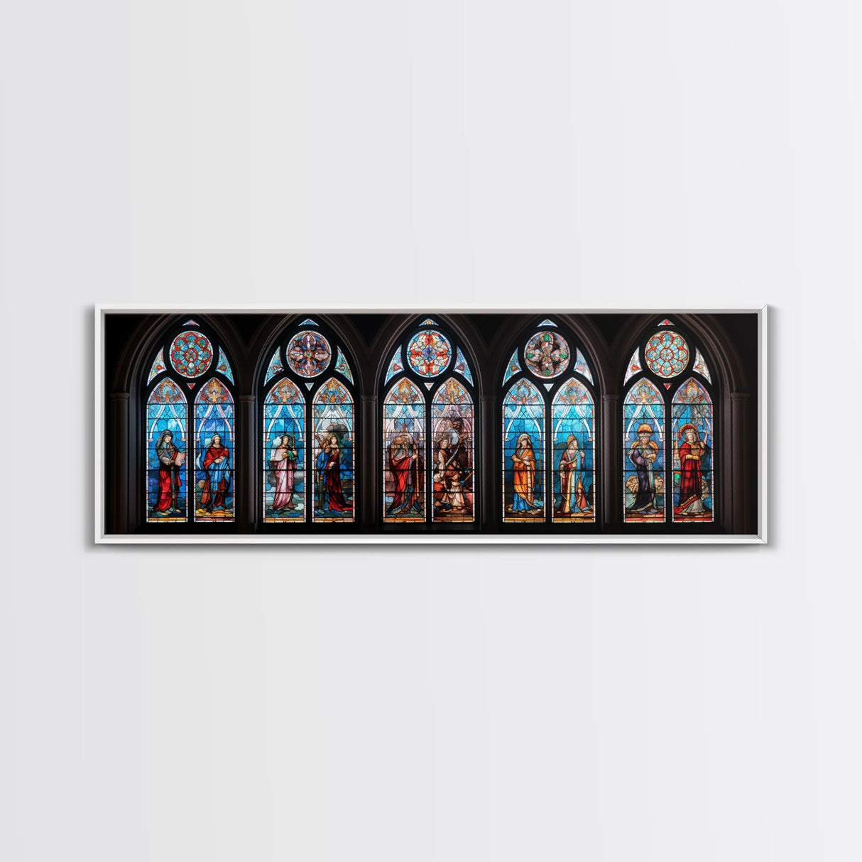 Stained Glass Windows Canvas Print, Stained Glass Painting On Canvas, Church Stained Glass Windows Fine Art Print