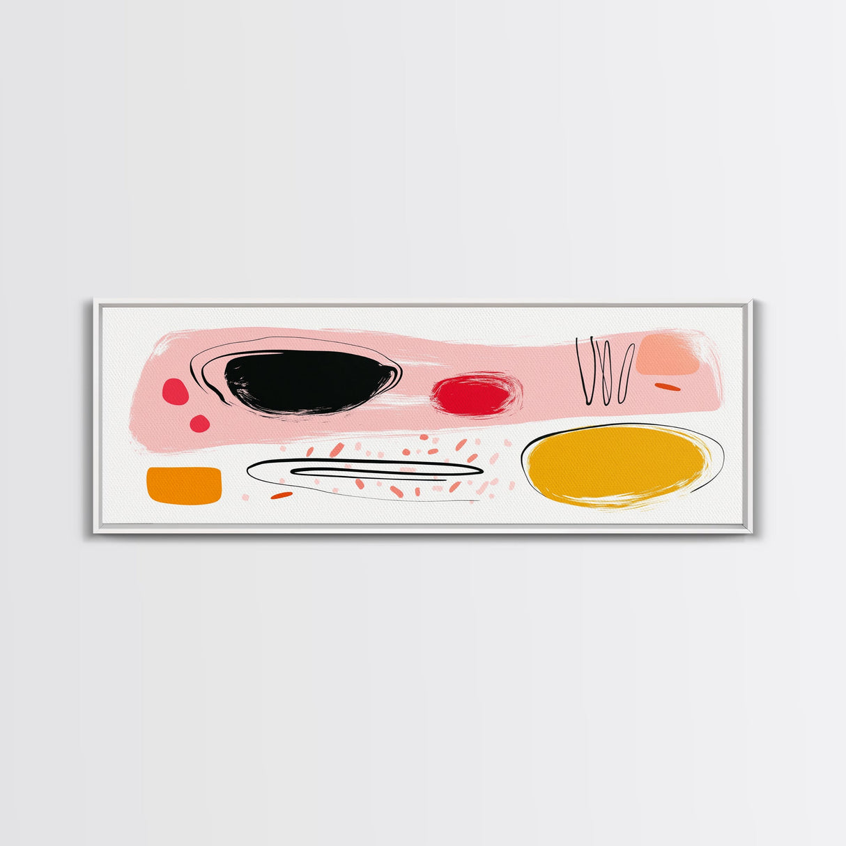 Meal For One - Japanese Style Abstract Art - Framed Canvas Print - Kitchen Decor - Kitchen Wall Art - Kitsch Kitchen - Eclectic Decor