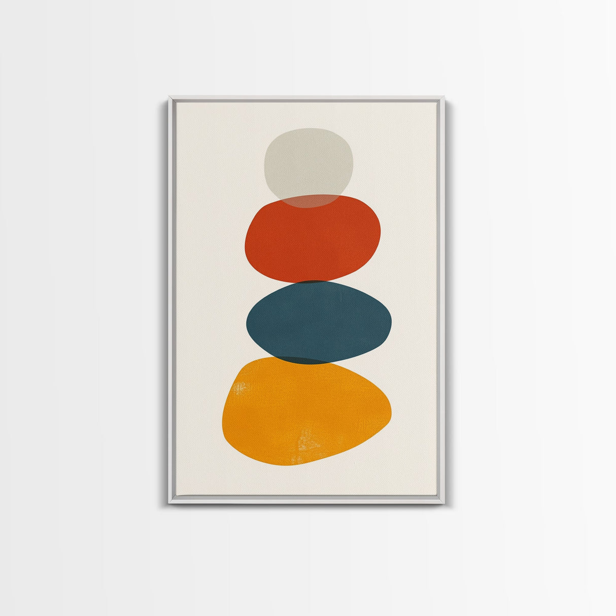 Watercolor Print Of A Cairn, Rock Stack Canvas Print, Mid Century Modern Art, Cairn Art, White Background Boho Living Room Decor
