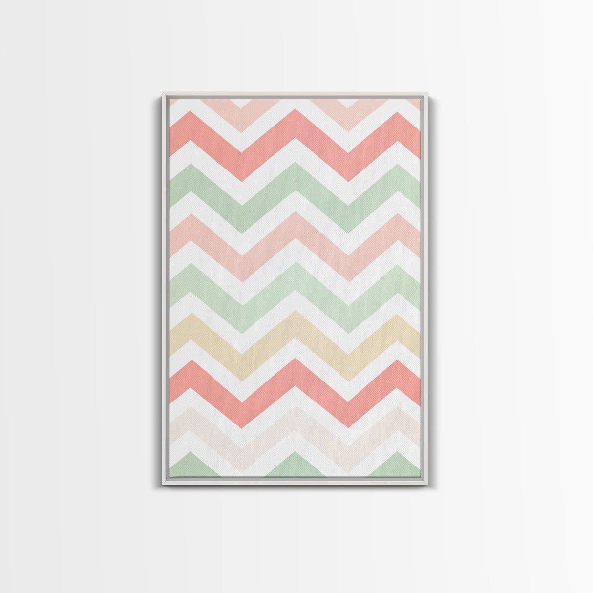 Chevron Zig Zag Pastel Wall Art, Geometric Wood Framed Wall Art, Decorative Wall Accent, Mosaic Wall Decor, Boho Art