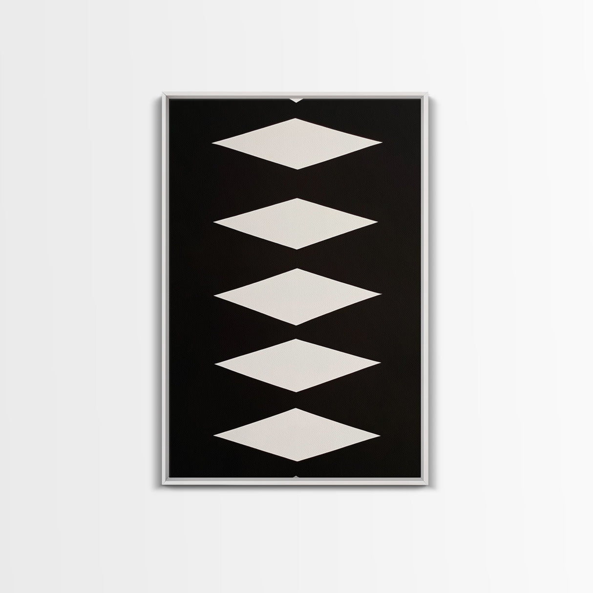 White Diamonds Geometric Aztec Terracota Canvas Print, Modern Farmhouse, Southwestern Art, Arizona Art, Black and White Wall Art