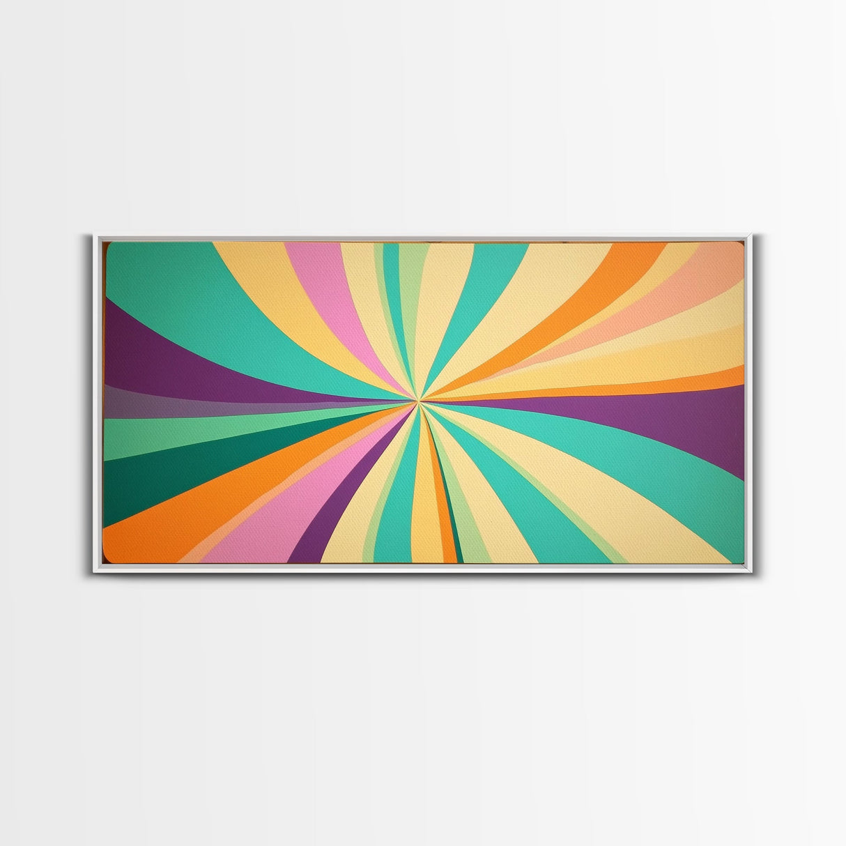 Star Burst Sunset Decor Framed Canvas Print, Mid Century Modern Wall Art, Scandinavian Style Wall Art Home Decor