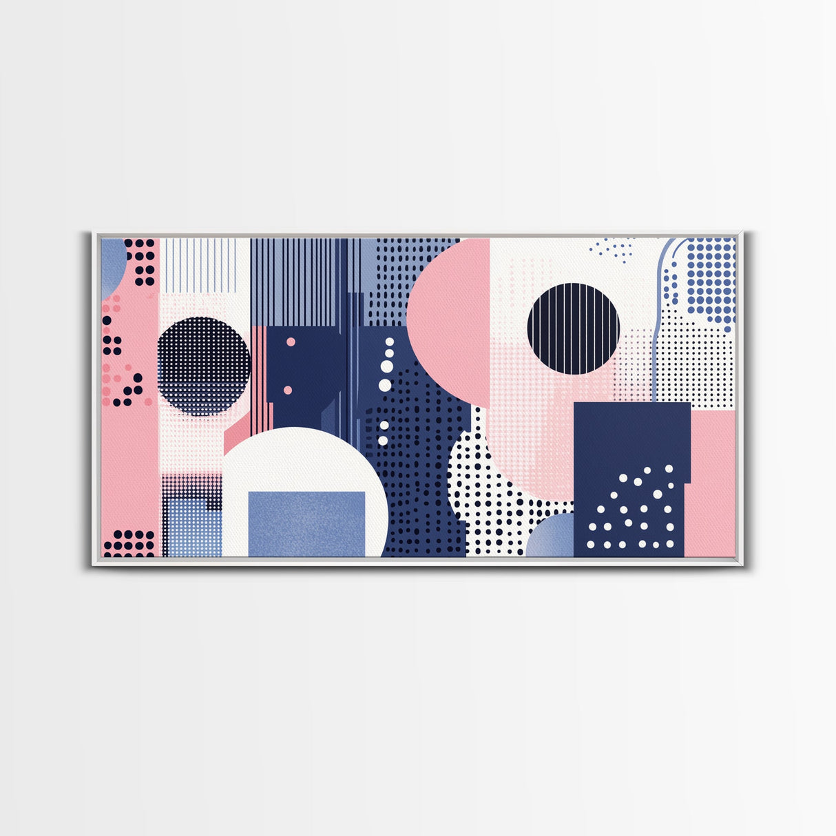 Vaporwave Aesthetic Abstract Art Canvas Print, Geometric Wall Art