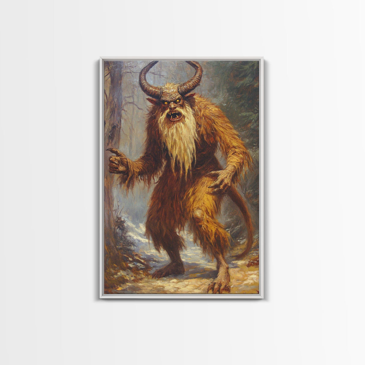 The Wendigo Dark Macabre Wall Art, Halloween Decor, Satyr Painting Print, Spooky Season Art, Halloween Wall Art, Demon Painting