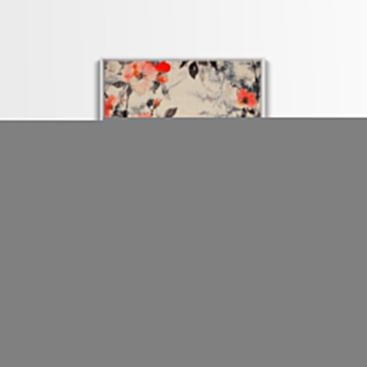 California Poppy Wall Art Framed Canvas Print, Wood Framed Art, Floral Pattern, Flower Painting Farmhouse Wall Art