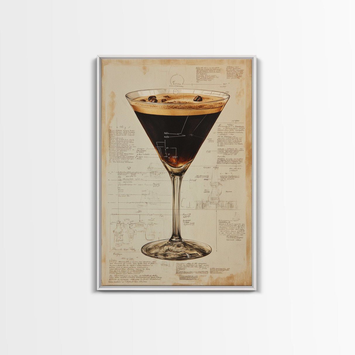 Espresso Martini Wall Art Canvas Print, Cocktail Painting, Cocktail Decor, Bar Decor, Bar Cart Art, Home Bar Wall Art, Kitchen Wall Art