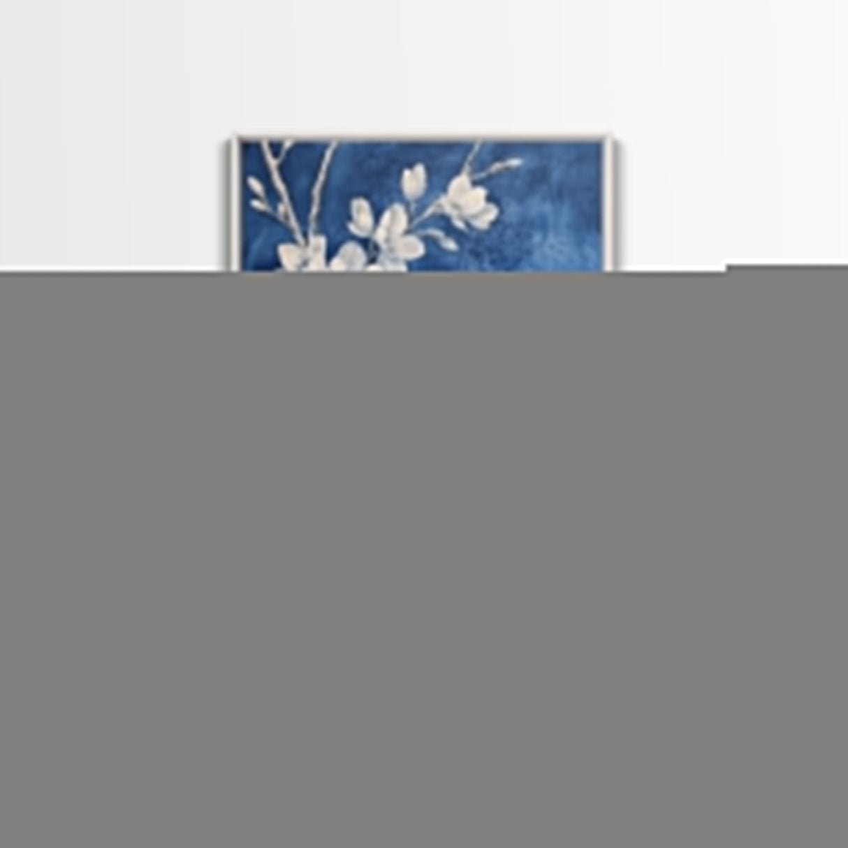 Blue Botanial Wall Art Chinoiserie Wall Art, White Bird, Blue Chinoiserie Home Decor, Botanical Print, Bird Painting, Framed Canvas Print