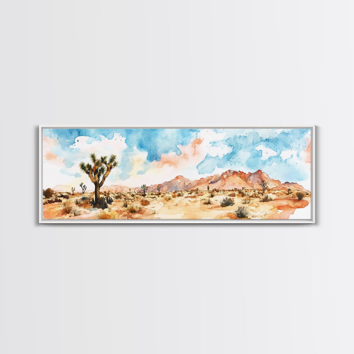 Desert Landscape Painting Print, Pueblo Style Home Decor, Southwestern Farmhouse Painting of Joshua Tree California, Minimalist Decor