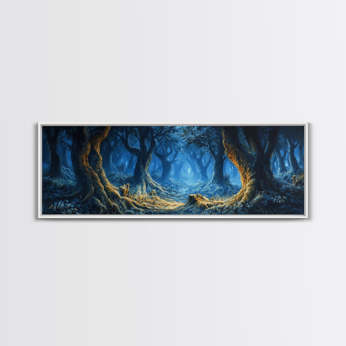 Tunnel of Trees Through a Fantasy Forest, Framed Canvas Print, Fantasy Wall Art, Mythical Fantasy Art, Autumn Fantasy Art, Surreal Fantasy Art