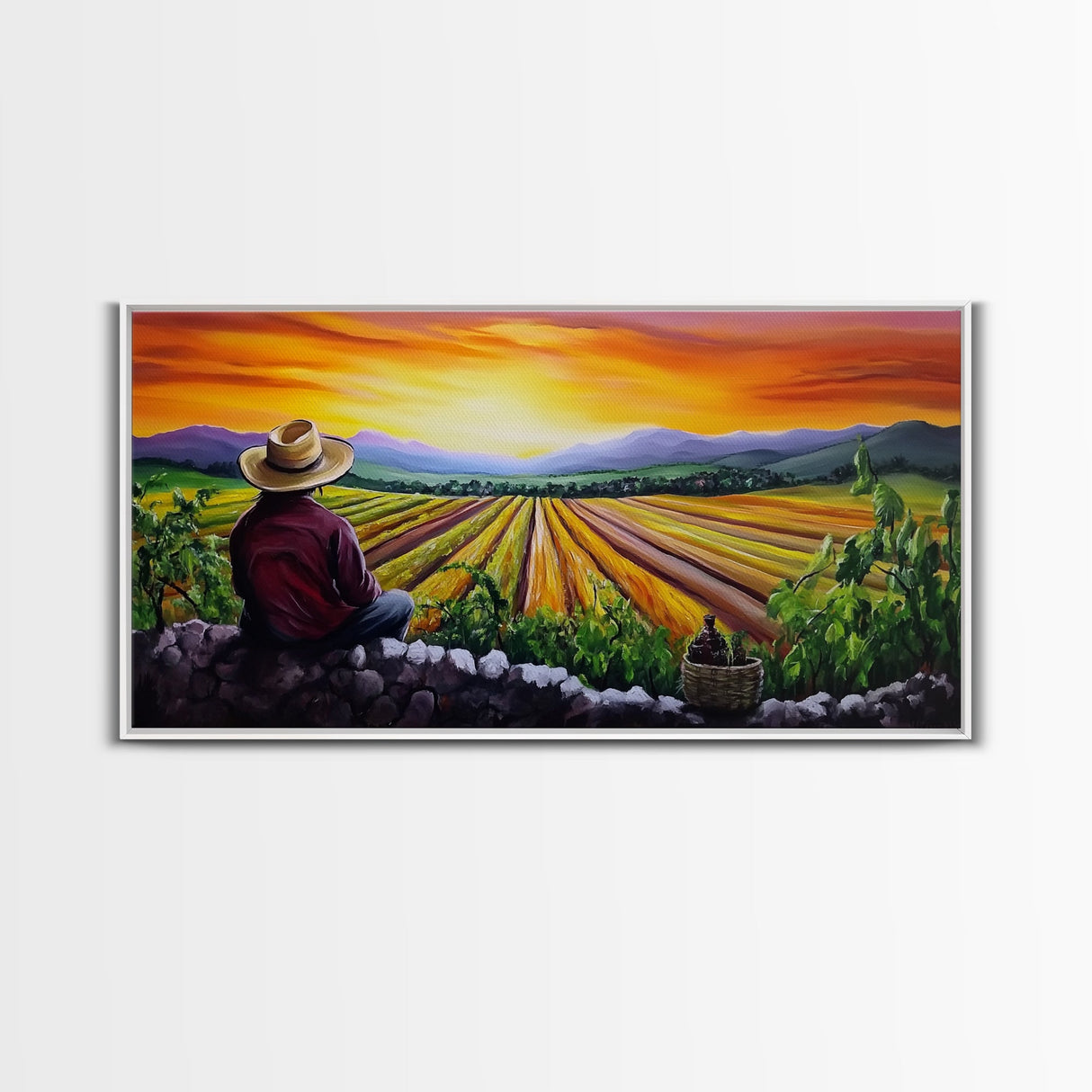 Mexicano Style Wall Art - Oil Painting Of A Farmer - Chicano Decor - Chicano Wall Art - Arte Mexicano - Cultura Mexicana Art