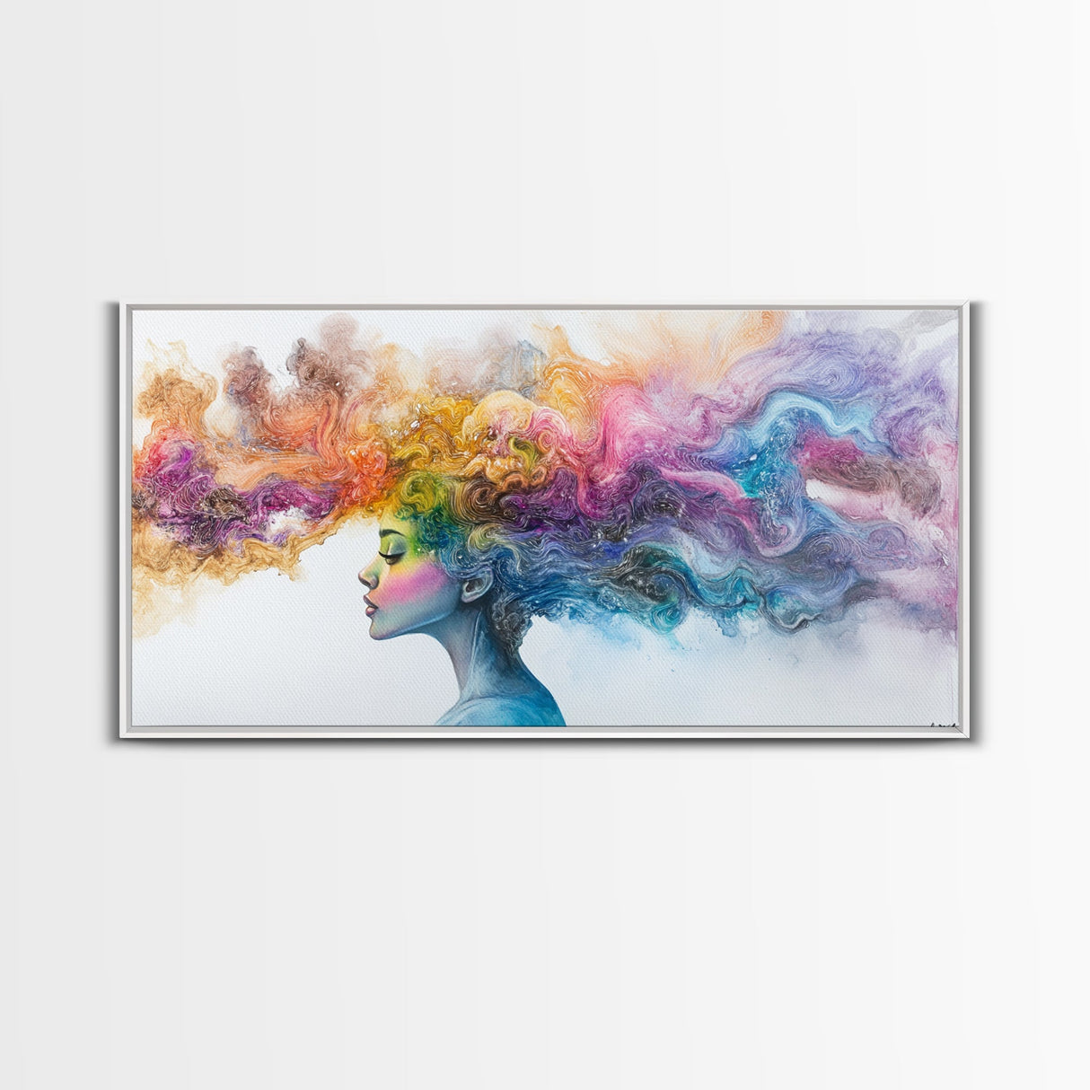 Mind Blowing Abstract Art - Framed Canvas Print - Gift For Her - Colorful Rainbow Art