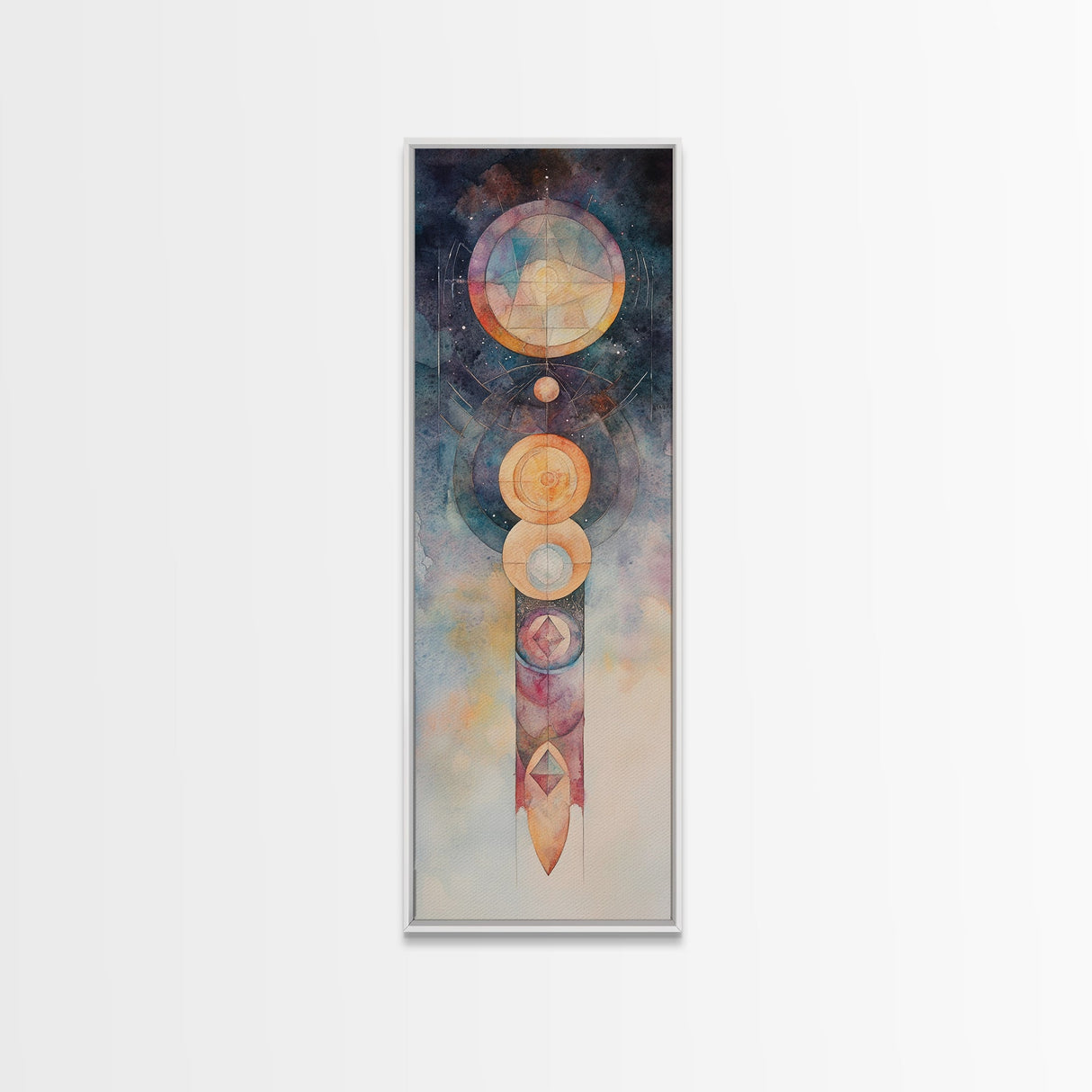 Sacred Geometry Art, Mystic Canvas Print, Sacred Geometry Art, Vertical Wall Art For Bedroom And Living Room Decor