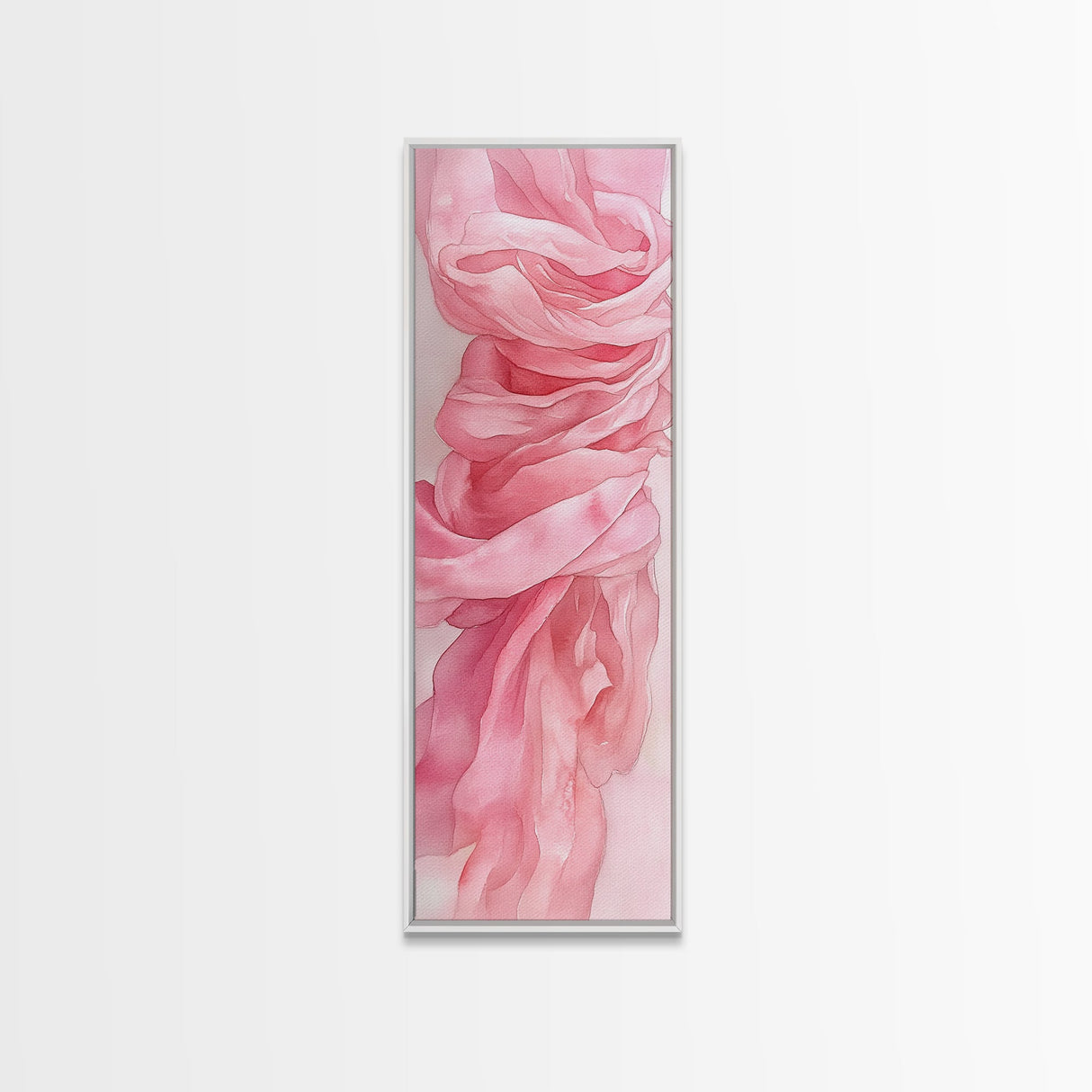 Flowing Pink Fabric Framed Canvas Print Pink Abstract Art Feminine Minimalist Decor Light Pink Wall Art Bedroom Living Room Aesthetic