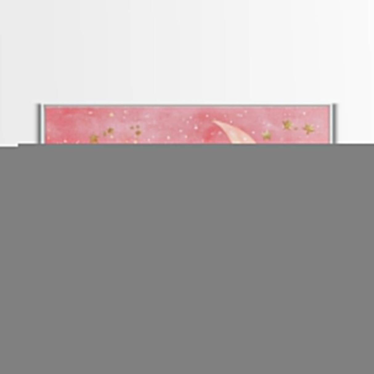 Golden Crescent Moon Canvas Print, Light Pink Wall Art, Whimsical Celestial Art, Bedroom or Dorm Decor, Christmas Gift Idea