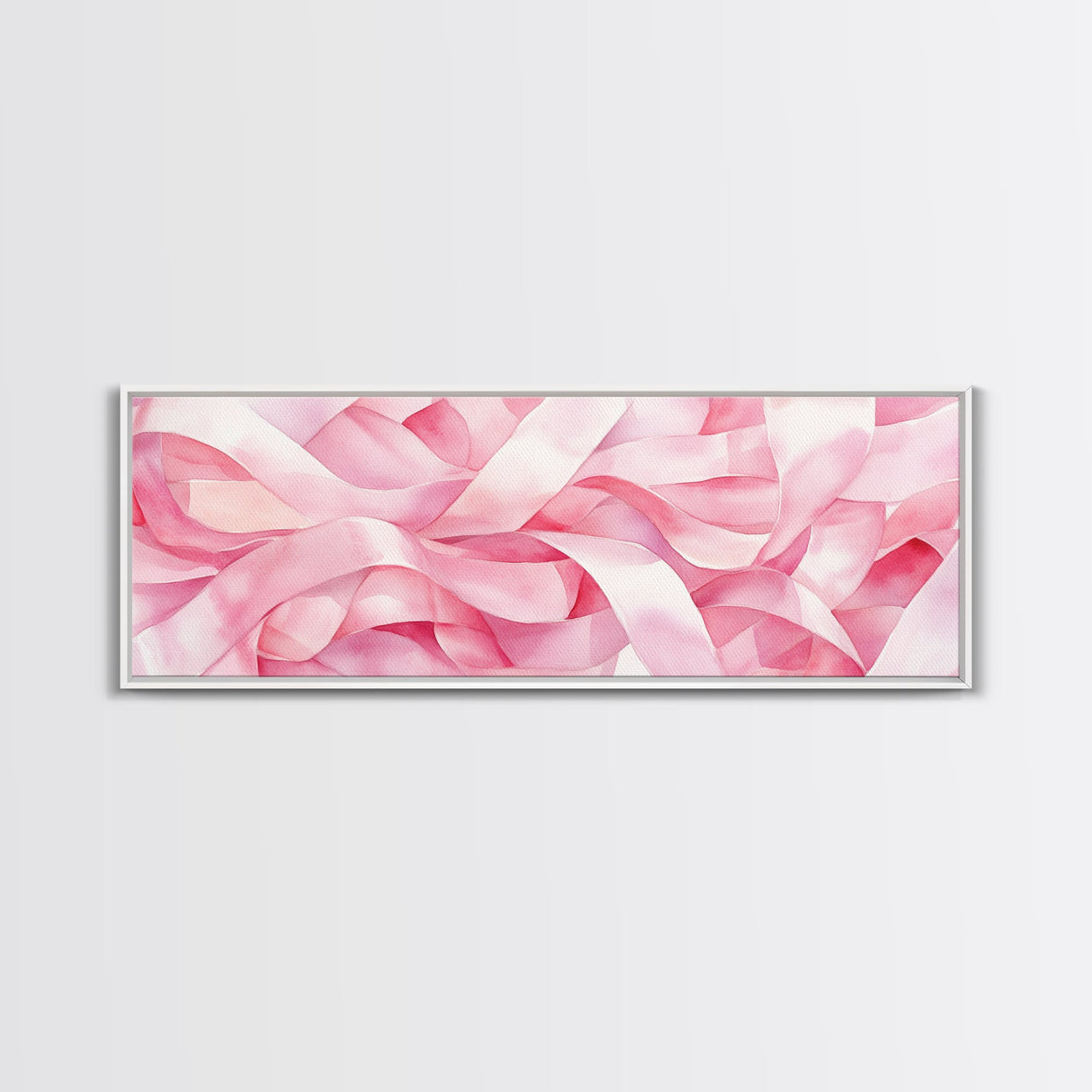 Pink Ribbon Abstract Art Canvas Print Light Pink Wall Art Minimalist Artwork Bedroom Art Above Sofa Decor Gift Idea For Her