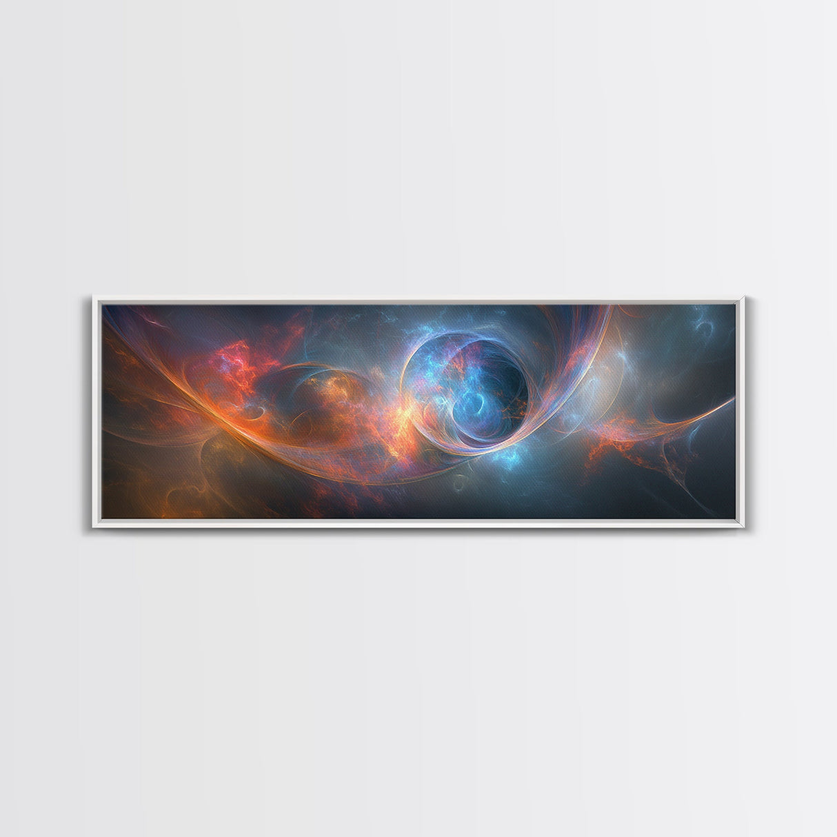 Vibrant Abstract Space Framed Canvas Print Painting Prints Modern Minimalist Wall Art Living Room Horizontal Decor