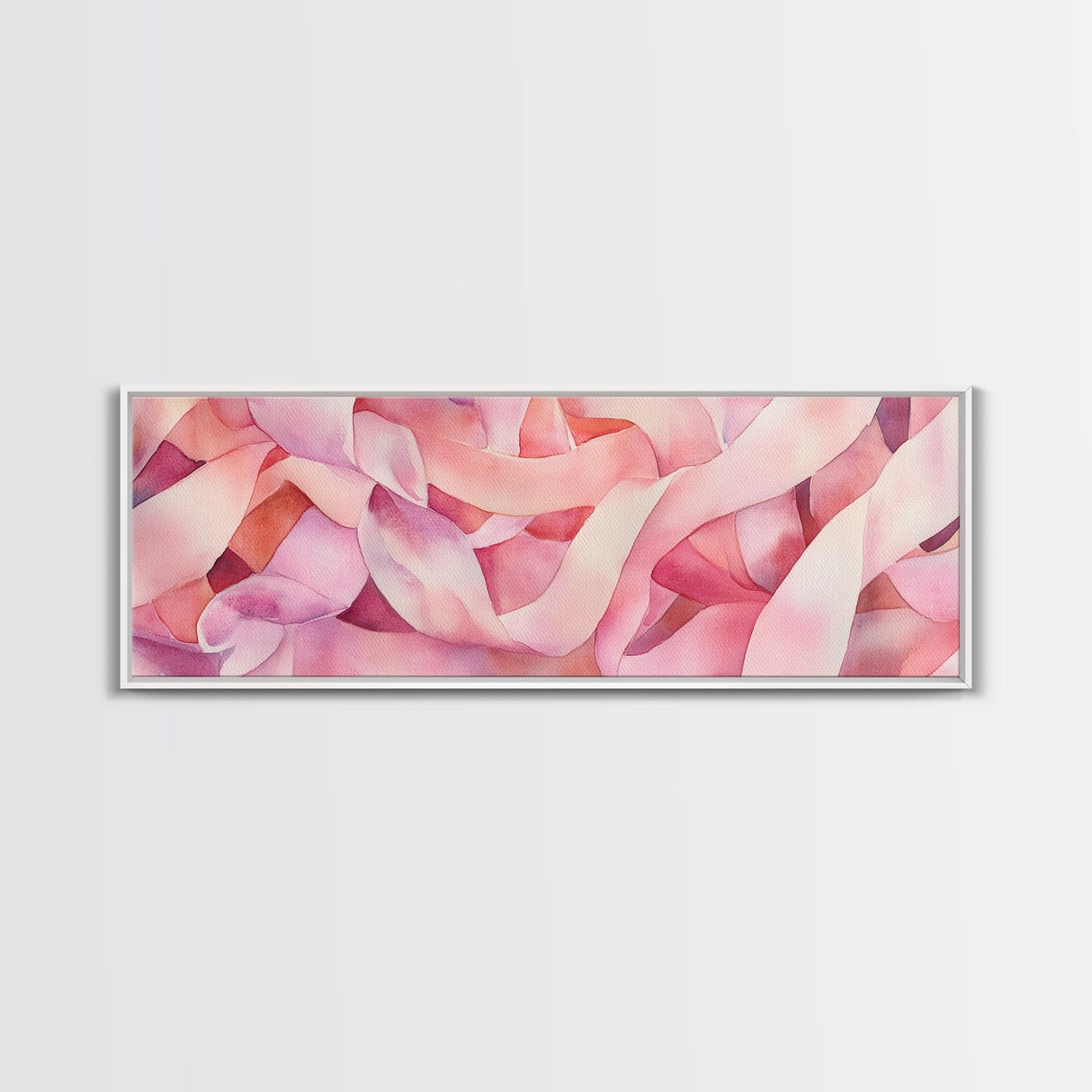 Light Pink Ribbon Abstract Canvas Print, Minimalist Wall Art, Living Room Art, Pastel Home Decor, Pink Abstract Art, Above Sofa Art