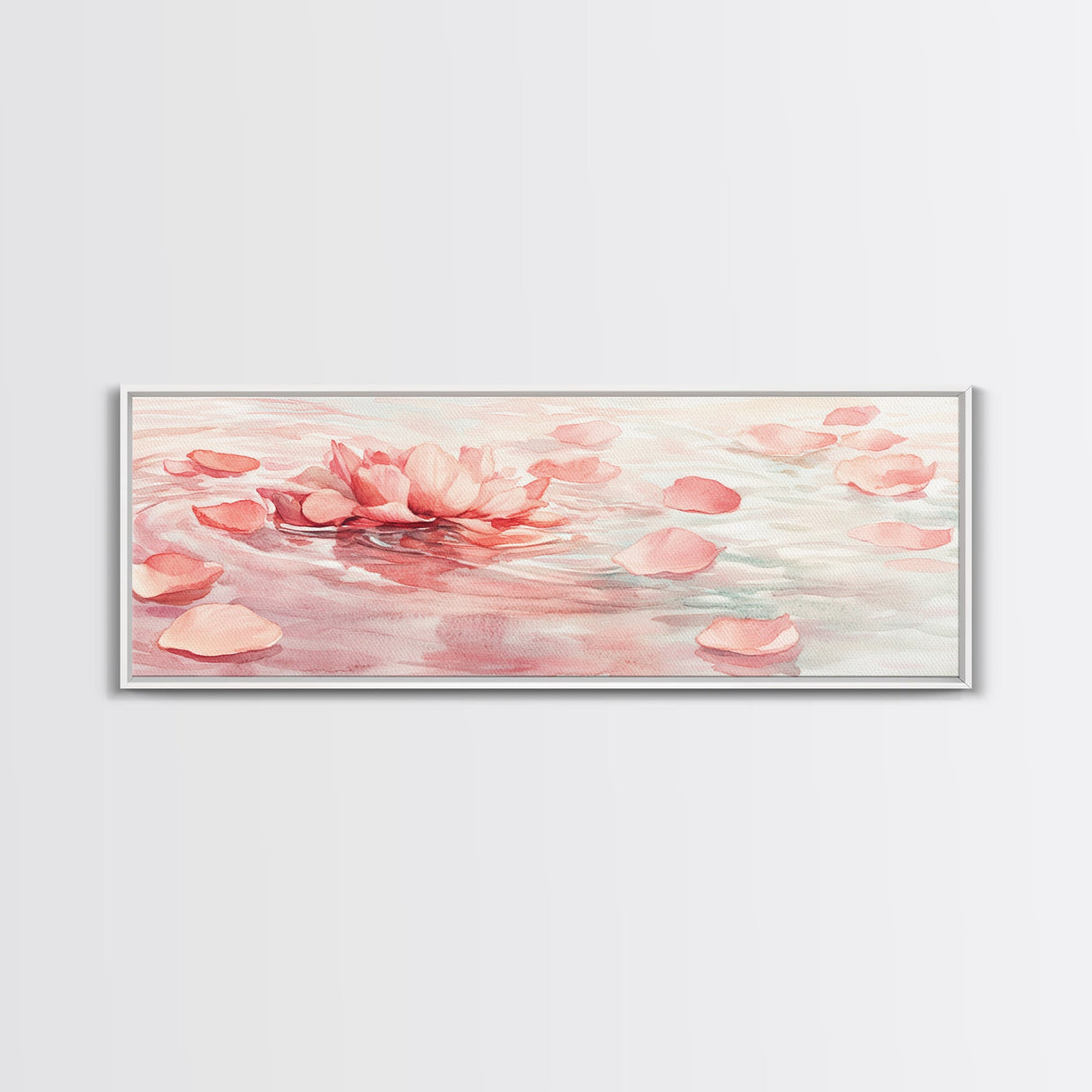 Lotus Petal Canvas Print, Wabi Sabi Wall Art, Light Pink Nature-Inspired Art, Bedroom or Yoga Room Decor, Serene Feminine Artwork