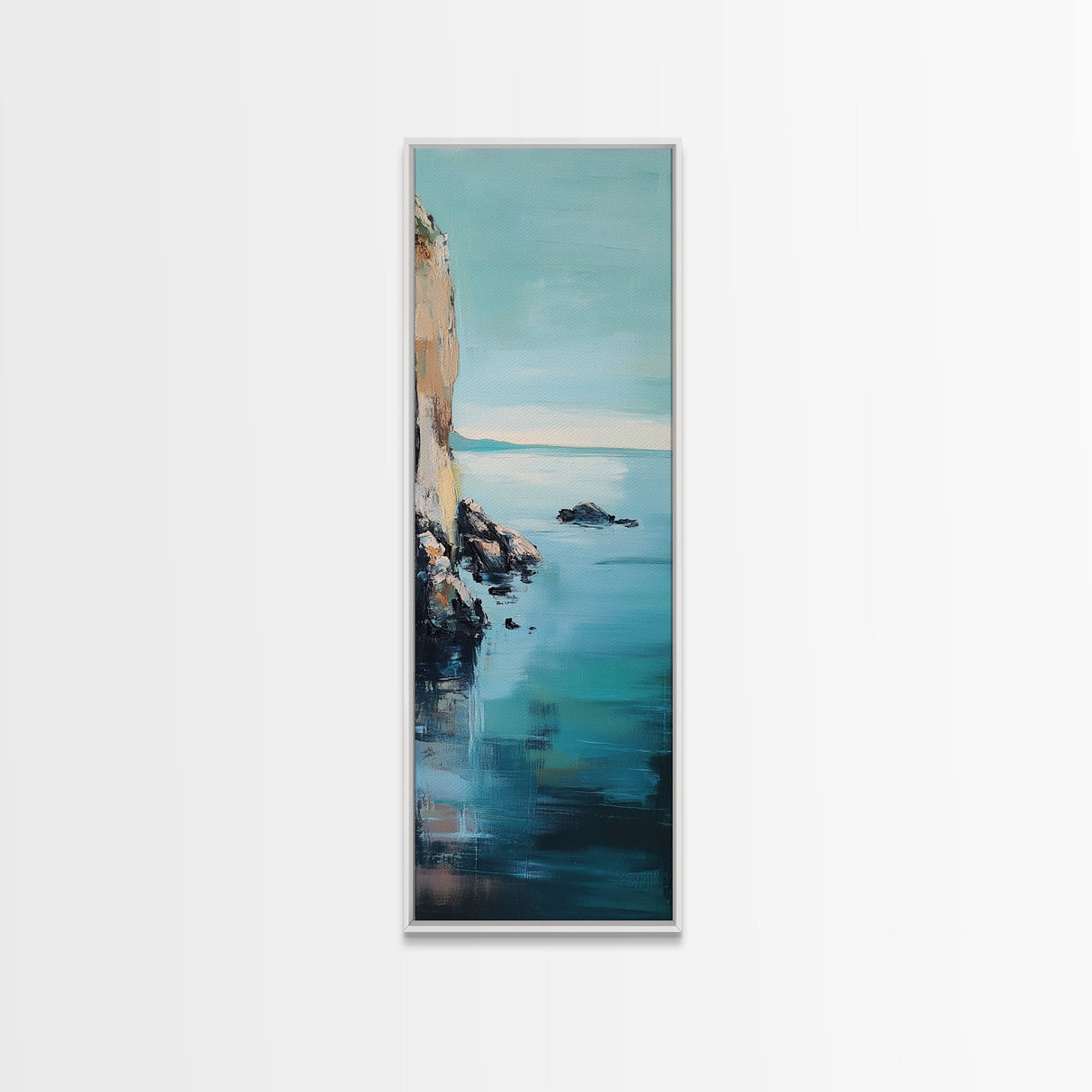 Cliffs and ocean, coastal landscape art, Ireland painting, seascape painting, nautical wall art, minimalist art, canvas print