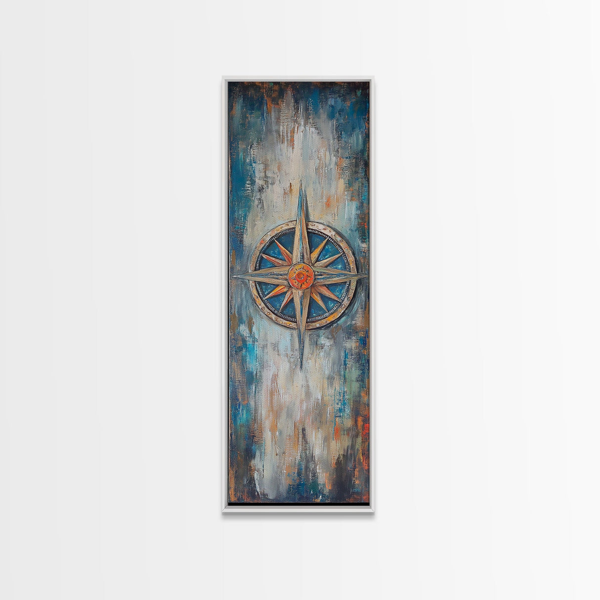 Compass, compass wall art, rustic wall art, nautical decor, farmhouse art, southwest wall art, gift idea for him, framed canvas print