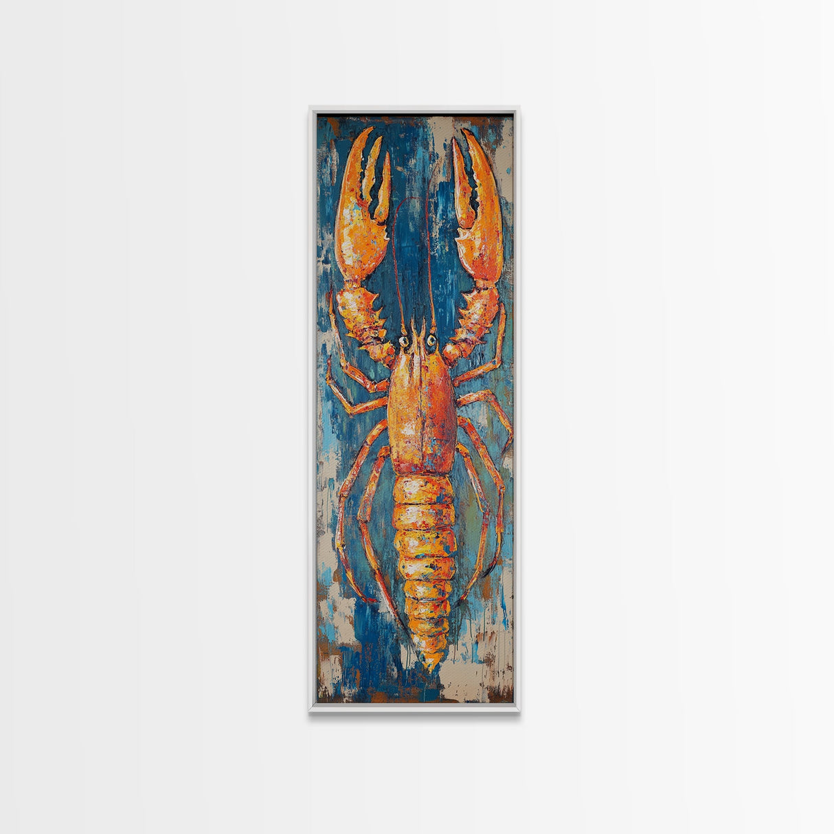 Lobster Painting, Coastal Wall Art, Nautical Decor, Seafood Art, Framed Print, Rustic Wall Art, Farmhouse Art, Kitchen Wall Art