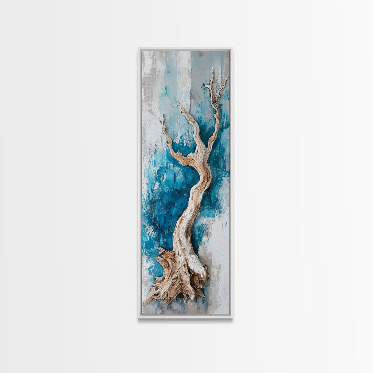 Gnarled tree, birch tree painting, Joshua tree art, pine tree art, rustic decor, farmhouse art, framed canvas print, moody art