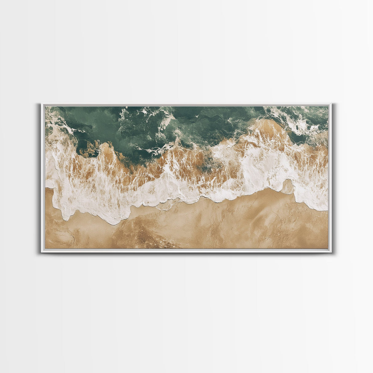 Ocean Wave Print, Nautical Wall Art, Beach House Art, Framed Canvas Print, Horizontal Wall Art, Living Room Art, Surf Wall Art