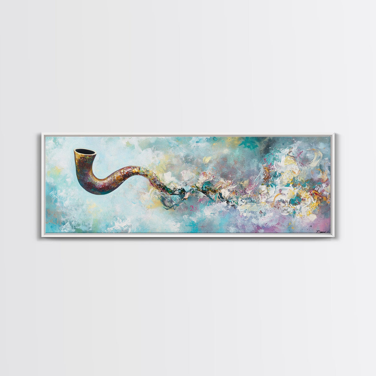 Abstract Smoke Pipe Art Canvas Print - Surreal Colorful Painting, Fantasy Wall Decor, Boho Home Aesthetic, Bar Lounge Art