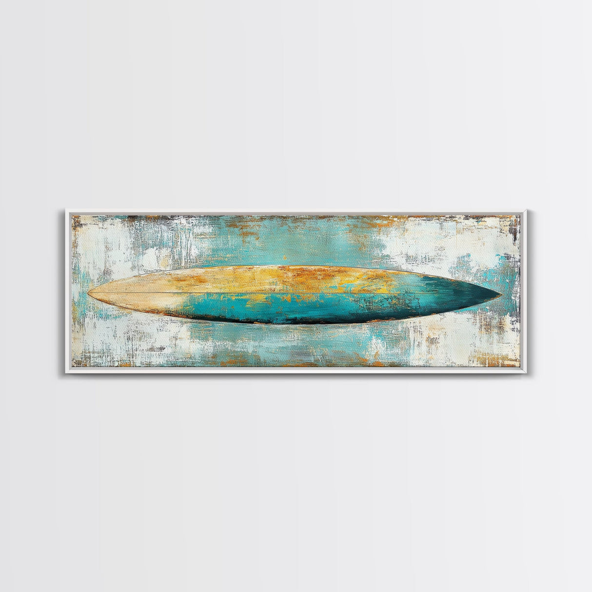 Surfboard Art, Beach Decor, Coastal Wall Art, Surfboard Painting, Beach Art, Bedroom Wall Art, Canvas Print, Framed Canvas Print