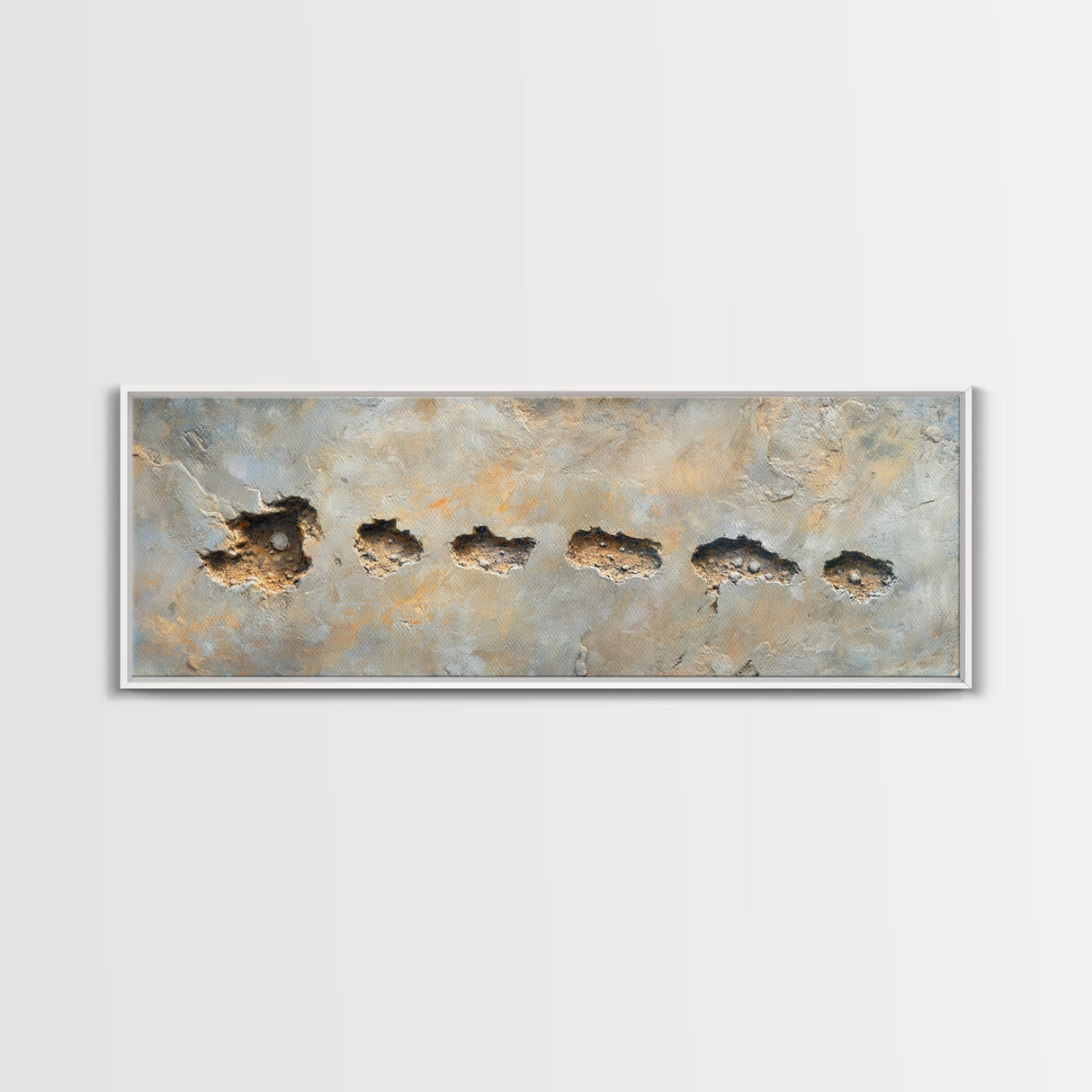 Rustic Fossil Texture Framed Canvas Print Earthy Neutral Wall Art, Modern Abstract Rock Art, Unique Office or Living Room Decor