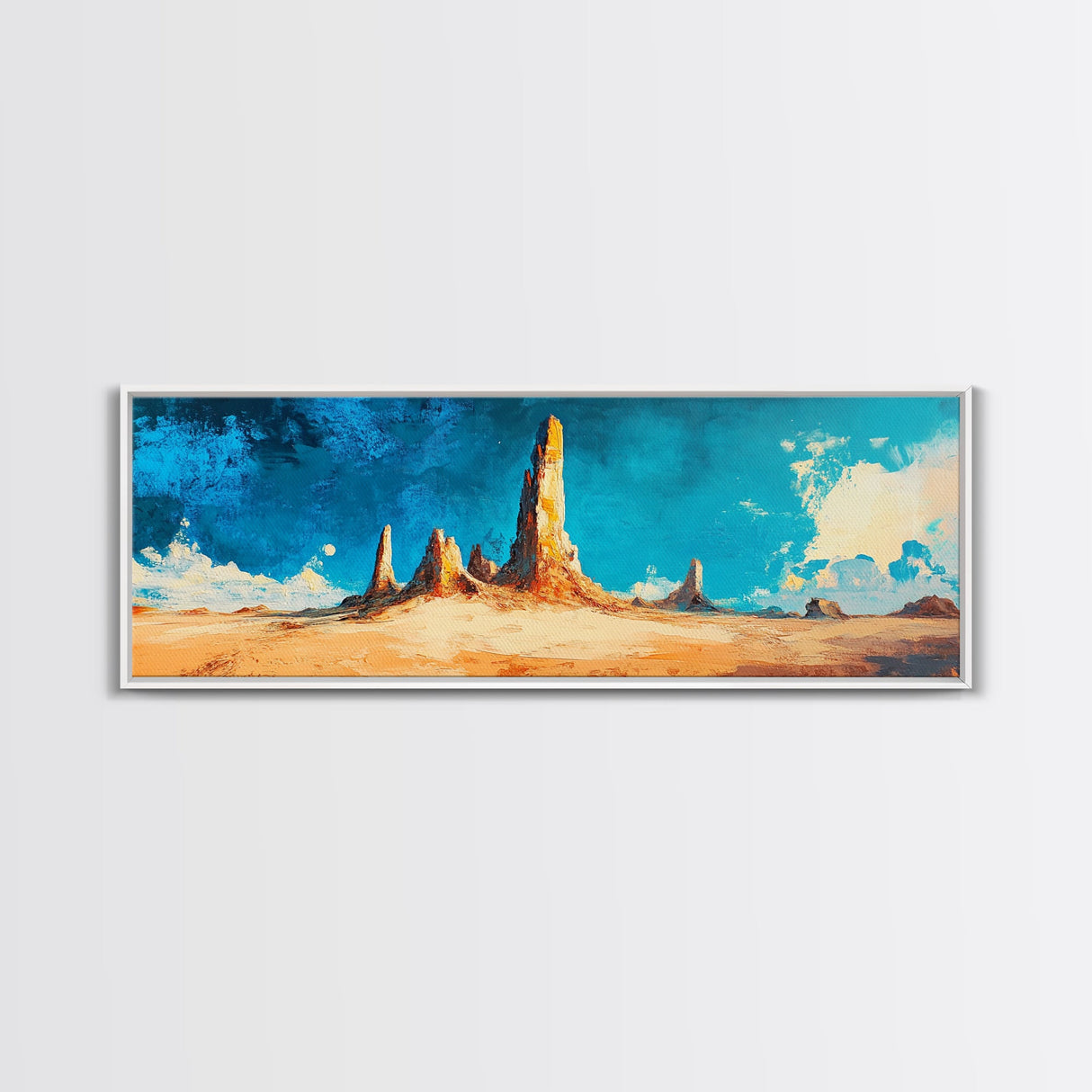 Vibrant Desert Rock Formations Wall Art, Southwest Canyon Painting, Abstract Artwork, Warm Earthy Colors, Living Room Deco