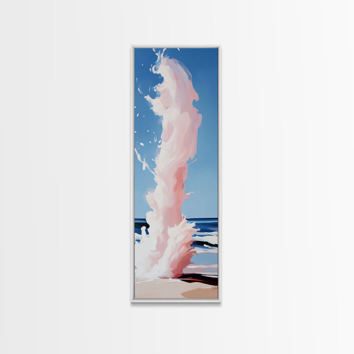 Ocean Wave, Water Splash, Abstract Seascape, Framed Canvas Print, Coastal Art, Nautical Theme, Beach House Wall Art, Modern Art
