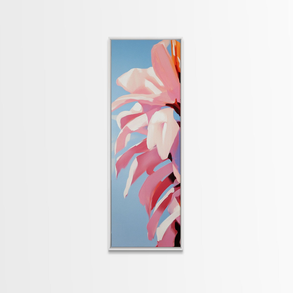 Floral, Pink Petals, Botanical, Nature Wall Art, Bedroom Wall Decor, Feminine Aesthetic, Modern Flower Painting, Canvas Print