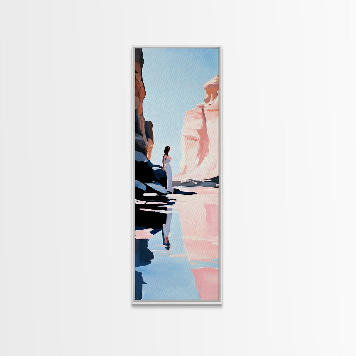 Desert Serenity, Soft Pastel Wall Art, Minimalist Landscape, Boho Art, Southwest Decor, Nature Painting, Living Room Canvas Print