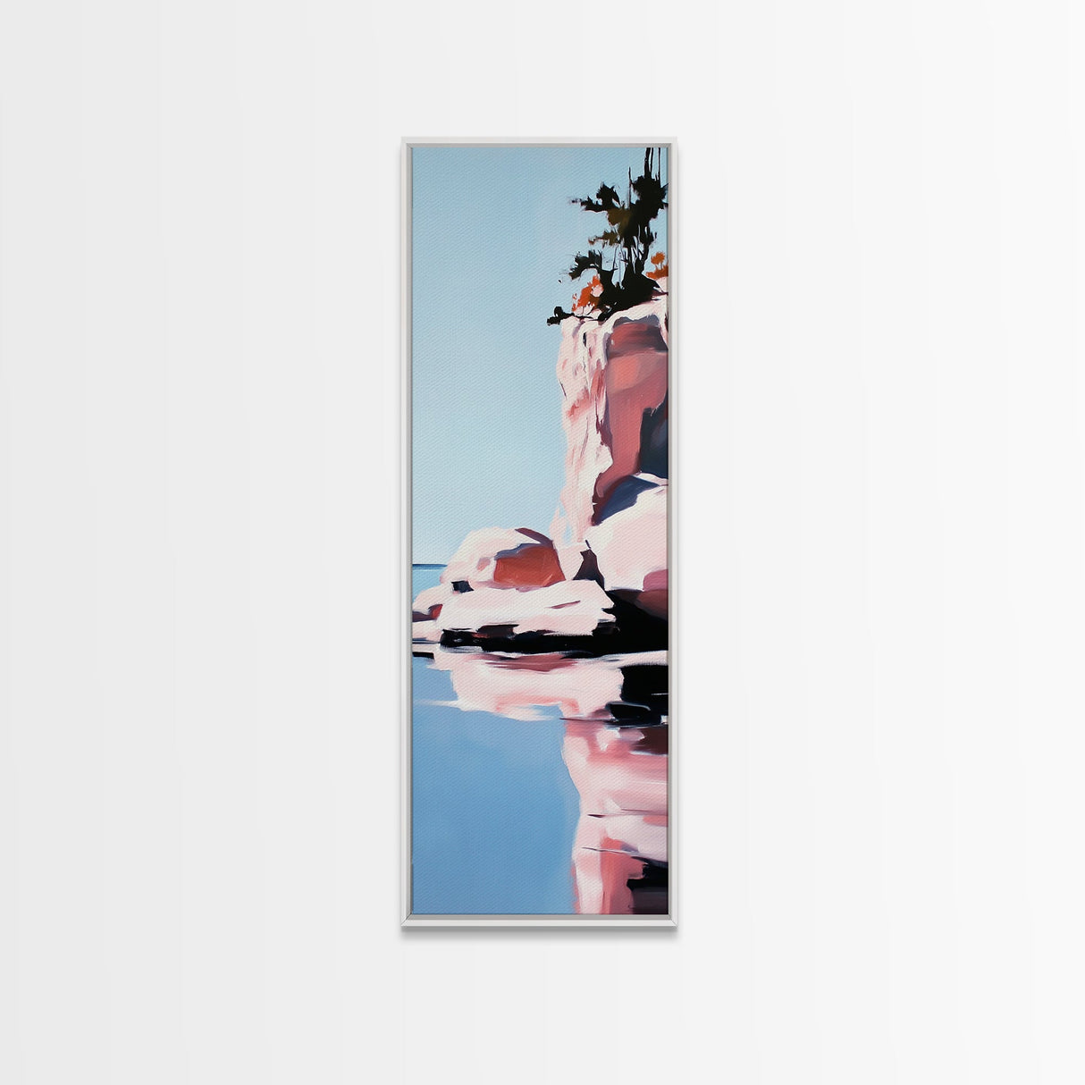Ocean Horizon, Beach House Art, Coastal Vibes, Soft Pastel Painting, Dreamy Seascape, Nautical Home Decor, Large Framed Canvas Print