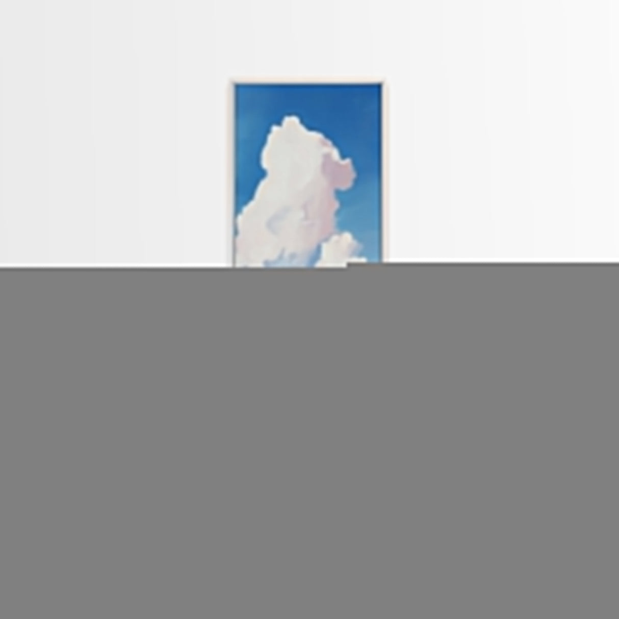 Cloud Reflection, Ocean Horizon, Tranquil Sky, Dreamy Seascape, Framed Canvas Print, Coastal Wall Art, Living Room Decor, Minimalist Blue